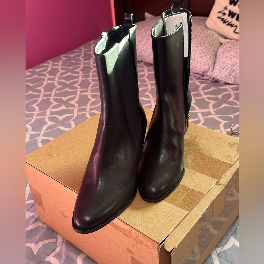 Marion Parke | Mid Ella 60 Boot | Black Leather | Size 41 | NWOB | MSRP $785 - Picture 3 of 9